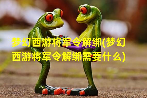 梦幻西游将军令解绑(梦幻西游将军令解绑需要什么)