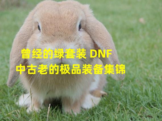 曾经的绿套装 DNF中古老的极品装备集锦